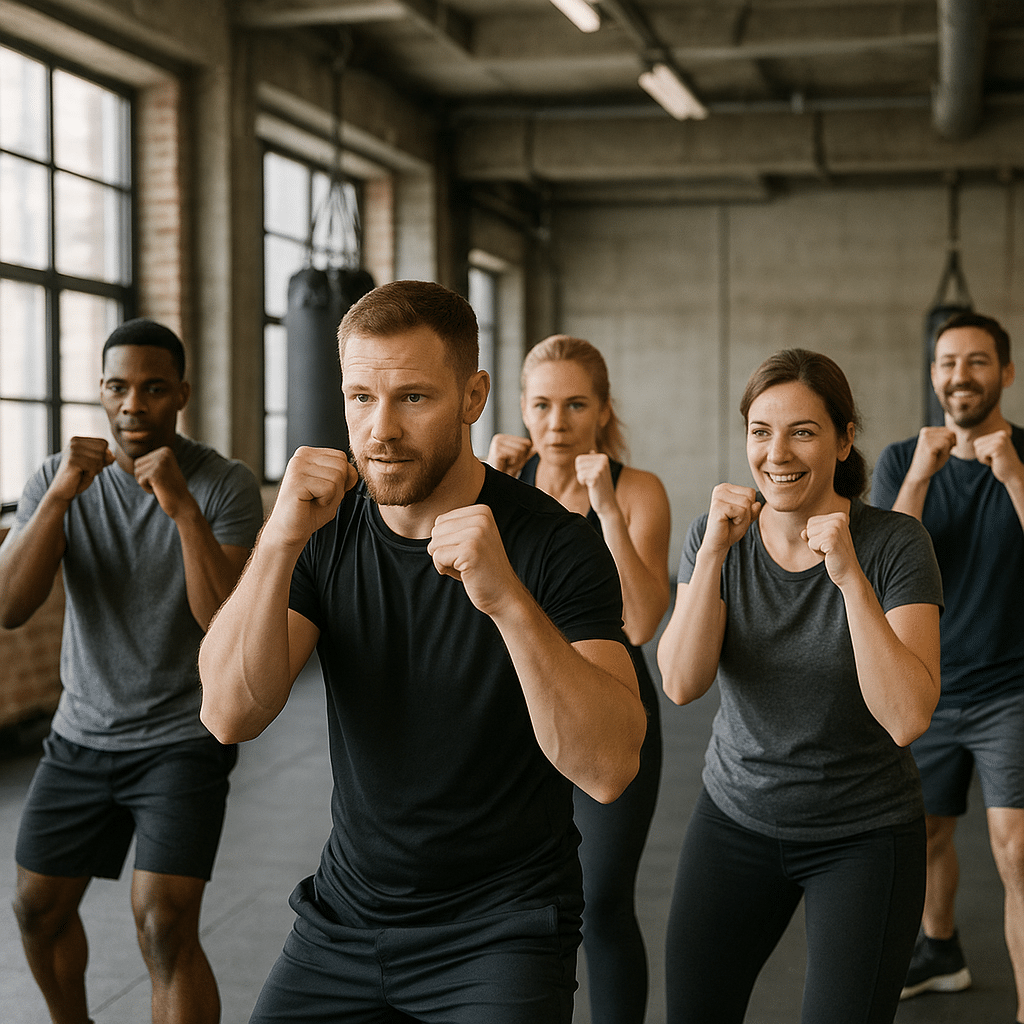 Corporate group boxing session in Long Eaton